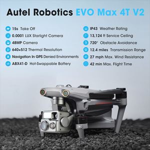 Autel Robotics EVO Max 4T V2 Thermal Imaging <b>Dron</b> 20KM Longue Distance Battery Quadcopter Altar Commercial 8K Camera Drone - Product Image 2