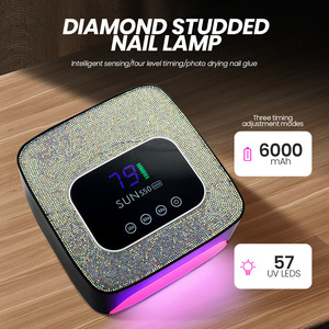 <span class=keywords><strong>Lampe</strong></span> à ongles rechargeable de luxe avec strass SUN S50 MAX, lumière rouge, sans cordon, sécheuse à ongles UV LED sans fil avec capteur automatique intelligent - Product Image 5