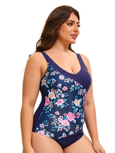 Elegante traje de baño de una pieza para mujer europea americana transpirable ecológico Sexy espalda recortada diseño de bloque de Color patrón sólido - Product Image 5