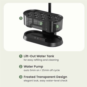 Sistema di Coltivazione Indoor HGS16-1CB con Serbatoio Estraibile, Kit Idroponico per Germinazione Piante Harvest Smart Home, 12 Vasi con <span class=keywords><strong>Luce</strong></span> LED per Crescita - Product Image 5