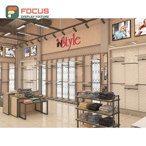 Customized Retail Shop Led Lighting Glass Display Case Store Design Service Apparel Store - Product Image 3