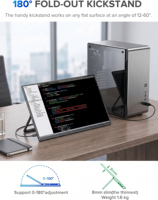 Moniteur portable OEM & ODM de 18,5 pouces, écran LCD IPS à taux de rafraîchissement élevé de 120 Hz, adapté aux jeux et au travail de bureau