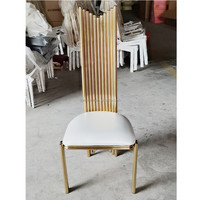 Chaises de banquet haut de gamme en acier inoxydable doré, forme spéciale, pour mariage, vente en gros