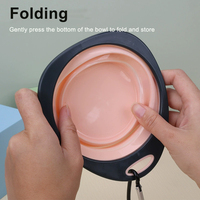 2-en-1 Pet Outdoor Traveling Folding Feeder Water Dish Cup Portable Water Bowl for Dogs Cats