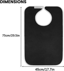 Babero para Adultos, para Personas Mayores, Hombres y Mujeres, de Tela de Rizo, Ajustable, Protector de Ropa para Comer, Azul - Product Image 2