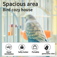 Cage à oiseaux en plastique PP léger, portable, petite maison pour canaris, perruches, pinsons, facile à nettoyer, cage suspendue pour animaux de compagnie, vente en gros