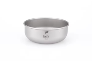 Bol Keith Ti5333 en titane pur de qualité supérieure, écologique, moderne, minimaliste, gris argenté, réutilisable, portable, empilable, 400 ml, sablé - Product Image 6