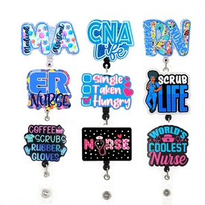 Nuevos estilos: Porta credenciales de acrílico Scrub Life RN CNA <span class=keywords><strong>ER</strong></span>, serie médica, para estudiantes de enfermería, carrete para credencial RN, artículos de regalo para enfermeras. - Product Image 3