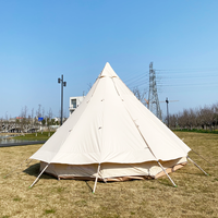 Tente pyramidale à double porte, camping en plein air, coupe-vent, imperméable, tente de camping à installation rapide, tente familiale portable