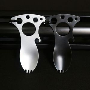 Cuillère multifonctionnelle 7-en-1 transfrontalière très vendue pour le camping et la randonnée, avec ouvre-bouteille intégré, outil EDC portable - Product Image 4