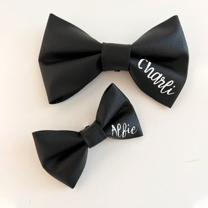 Collar de Perro Personalizado de Cuero Suave con Lazo, <span class=keywords><strong>para</strong></span> Halloween y Navidad, Duradero, Impermeable, Ajustable, <span class=keywords><strong>para</strong></span> <span class=keywords><strong>Perros</strong></span> Pequeños y Medianos - Product Image 3
