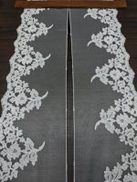 Dentelle brodée tricotée à motif floral vintage, garniture blanche pour vêtements féminins, lingerie, accessoires textiles de maison, fabrication écologique