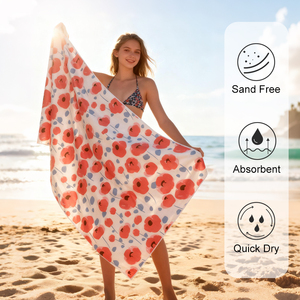 Serviette de plage en microfibre de polyester recyclé, vente chaude, sans sable, séchage rapide, légère, grande taille - Product Image 1