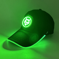 Gorra de Béisbol con Luces LED de Halloween, Brilla en la Oscuridad, Logotipo Luminoso, Ajustable, para Fiestas y Eventos Nocturnos
