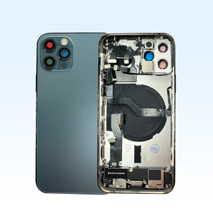 Boîtier arrière complet pour téléphone portable, assemblage complet, <span class=keywords><strong>coque</strong></span> arrière en verre avec câble flexible, pièces pour <span class=keywords><strong>iPhone</strong></span> X XS 11 <span class=keywords><strong>12</strong></span> 13 14 15 Pro Max - Product Image 2