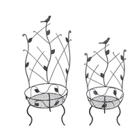 Ornement d'extérieur élégant pour la maison et le jardin Décoration de jardin en métal Chaise de jardinière en fer avec treillis