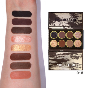 Paleta de Sombras de Ojos Personalizada con Etiqueta Privada, Diseño de Mariposa y Lobo en Relieve, 8 Tonos, Resistente al Agua, Alta Pigmentación, Acabado Múltiple Cálido y Frío - Product Image 3