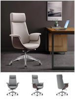 Chaise de bureau pivotante de direction en cuir PU réglable