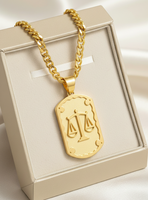Nouveau design Z H – Pendentif unisexe en laiton plaqué or 24 carats, motif géométrique hip-hop, chaîne cubaine, constellation, équilibre – Cadeau idéal