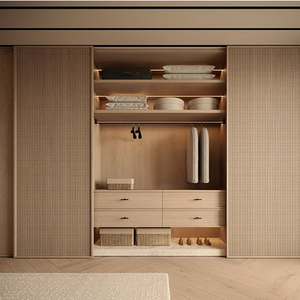 Hot <strong>Sale</strong> Modern Design Adjustable Wood Veneer <strong>Wardrobe</strong> <strong>for</strong> Bedroom Dining Living Room Hospital Use-Custom Made Home Storage - Product Image 1
