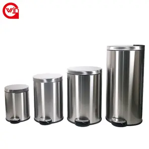 Chinese Supplier Odorless Dust Bin Mini Garbage Desk Rubbish Stainless Steel Foot Pedal Garbage Bin