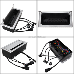 Enchufe de Corriente Multifuncional Estándar Europeo con 2 Tomas de Corriente CA y 4 Puertos RJ45 para Muebles de Mesa, Enchufe de Escritorio Empotrado - Product Image 2
