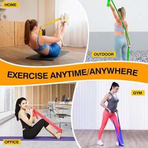 Bandes de résistance longues pour exercices de yoga en latex avec 4 niveaux de résistance différents pour femmes et hommes - Product Image 3