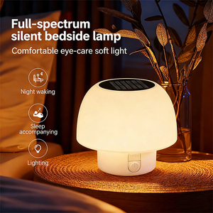 Solar <b>Table</b> Lamp Outdoor Indoor Portable Camping Mushroom Lamp LED 4 Modes IP66 Waterproof Patio Garden Bedroom Yard Restaurant - Product Image 2