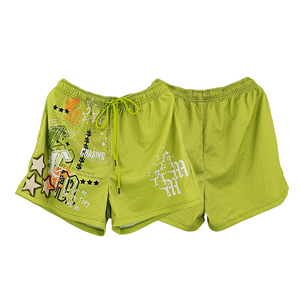 Manufacturer's Custom Men's Gym Shorts Quick Dry Heavyweight Double <b>Layer</b> Mesh Board 100% Polyester High Drawstring Casual <b>Mid</b> - Product Image 1