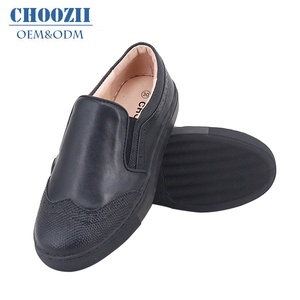 Joski-mocassins en cuir noir pour enfant, sans lacets, cuir pleine Grain, doux, tendance, pour l'extérieur, bateau, haricots, décontractés, nouveauté - Product Image 2