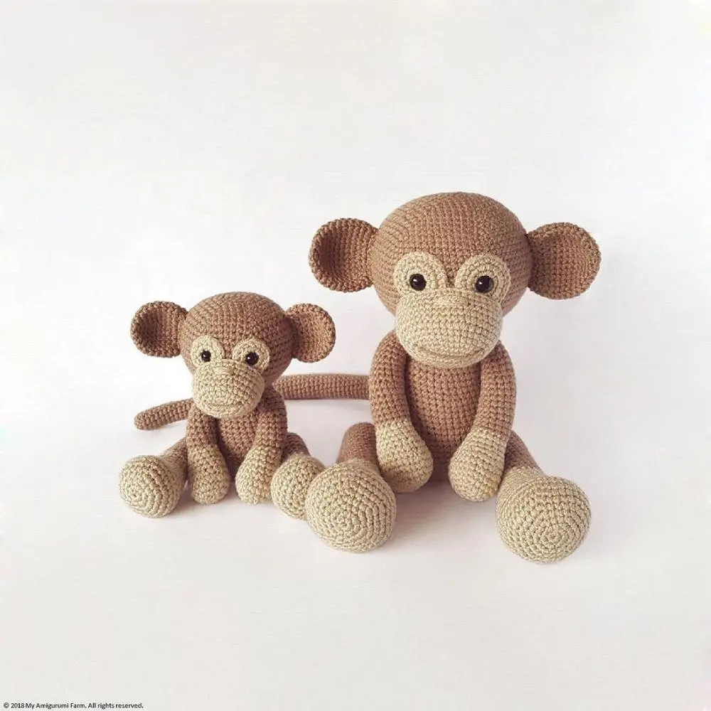 Fatti a mano Amigurumi Crochet Del Gioco Del Bambino Giocattoli Per Bambini Bambola Della Ragazza Crochet Della Scimmia