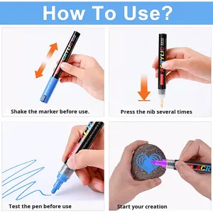 Marcadores de Impresión UV Jupai JP-5510, Borrables con Aire, Ecológicos, Inodoros, 60 Colores, Punta de Pincel de 1 mm, para Escribir en CD, Plástico - Product Image 2