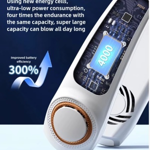 Ventilador de Cuello Portátil Recargable por USB, Cinco Velocidades, Enfriamiento Rápido con Hielo, Dispositivo de Enfriamiento de Aire Portátil para Coche y Exteriores - Product Image 3