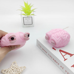 ストレス解消不安軽減ビニール製脳みそ型スクイーズ玩具 女の子＆男の子向け-クリエイティブなポップアイいたずらグッズ ストレス解消 - Product Image 4