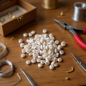 อิลัน อาบาลอริออส 4x7 มม. ลูกปัดเรซิ่นสีขาวรูปดาวและพระจันทร์สำหรับทำเครื่องประดับ น้ำหนักประมาณ 17 กรัม รหัสอ้างอิง 30507 - Product Image 2