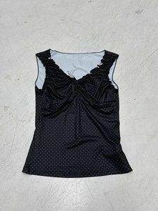 Top de punto transpirable estilo Y2K con volantes, cuello en V, camiseta sin mangas para mujer, lindo chaleco con lazo estilo Kawaii - Product Image 2