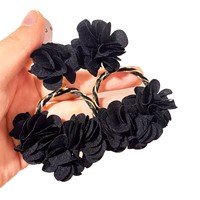 Pendientes de Aro con Flores de Tela de Alta Gama, Lindos, Coloridos, Inspirados en la Dopamina, Exagerados, Hechos a Mano, con Pétalos, para Exportación