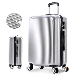 Good Quality Factory Directly Silver Crown 10 Kg Travel Trolley Suitcase Set Carry On Luggage With Spinner