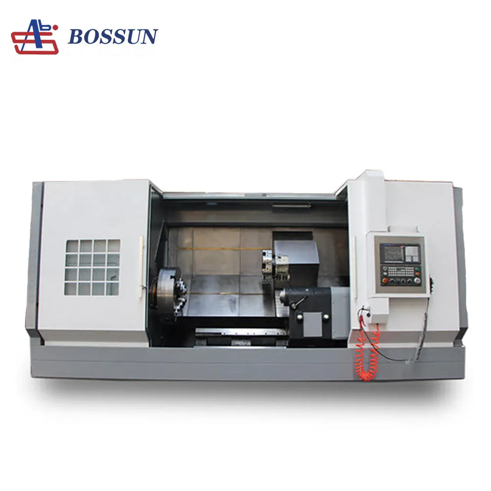 TCK-700S mesin bubut CNC alat logam ranjang miring otomatis Horizontal pisau ganda produk interval mesin Fanuc