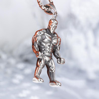 Olivia – collier d'haltères en acier inoxydable pour homme, accessoire de Fitness, de sport, de musculation, Punk, tendance