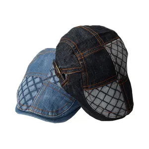 Vente en gros Personnalisé Hommes et Femmes Extérieur Décontracté Mode Denim Ivy <span class=keywords><strong>Chapeaux</strong></span> Béret Chapeau Journal Garçon Chapeau - Product Image 1