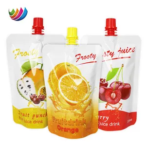 Custom Fruit Juice Packaging Squeeze Beverage Bag Aluminum Foil 100ml 200ml Biodegradable Juice Drink Jelly Spout Pouch