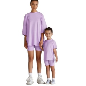 Tenues assorties maman et moi, vêtements pour fillette, ensembles de shorts de cyclisme pour filles, été 2022 - Product Image 4