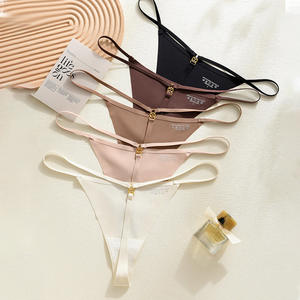 Tanga <span class=keywords><strong>de</strong></span> Satén sin Costuras <span class=keywords><strong>con</strong></span> Corte Alto y Tiro Bajo para <span class=keywords><strong>Mujer</strong></span>, Ropa Interior Femenina - Product Image 5