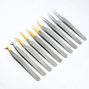Wholesale Fiber tip lash tweezers Volume 45 90 Degree Eyelash Tweezers Stainless Steel lash Extension Tweezers for lashes - Product Image 1