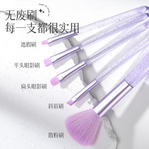 Lmltop - Juego de 5 Brochas de Maquillaje de Pelo Sintético, Brocha Plana Portátil para Polvo, Sombra de Ojos y Corrector, LLT34 - Product Image 1