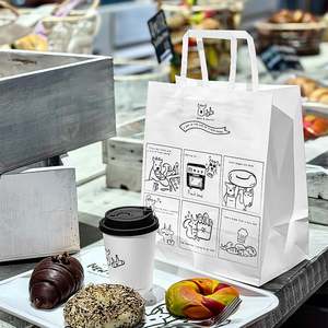 Custom Logo Printed Eco-Friendly Disposable Recyclable Kraft Paper <b>Bags</b> for Baking Takeaway Food Packaging - Product Image 6