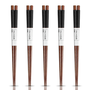 Số lượng lớn có thể giặt Nhật Bản đũa gỗ truyền thống Non-Slip <span class=keywords><strong>Chop</strong></span> Sticks với sợi dây thừng - Product Image 1