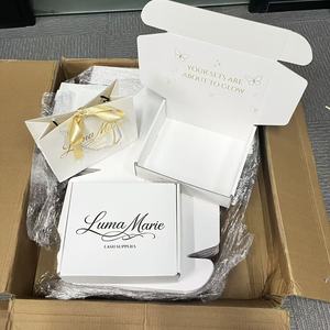 Boîtes d'emballage personnalisées noires et roses pour produits, papier de soie ou papier <span class=keywords><strong>cadeau</strong></span> et cartes de <span class=keywords><strong>remerciement</strong></span> - Product Image 6