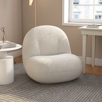 Fauteuil d'appoint pivotant moderne et confortable en tissu Sherpa Teddy Lambswool pour salon, chambre, bar - Vente en gros pour hôtels - Garantie 3 ans